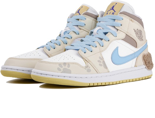 【訂製球鞋】 Jordan Air Jordan 1 小熊跳舞 布偶玩偶 清新 甜美 中筒 復古籃球鞋 女款 白黃 Lookbook 【訂製球鞋】 Jordan Air Jordan 1 小熊跳舞 布偶玩偶 清新 甜美 中筒 復古籃球鞋 女款 白黃