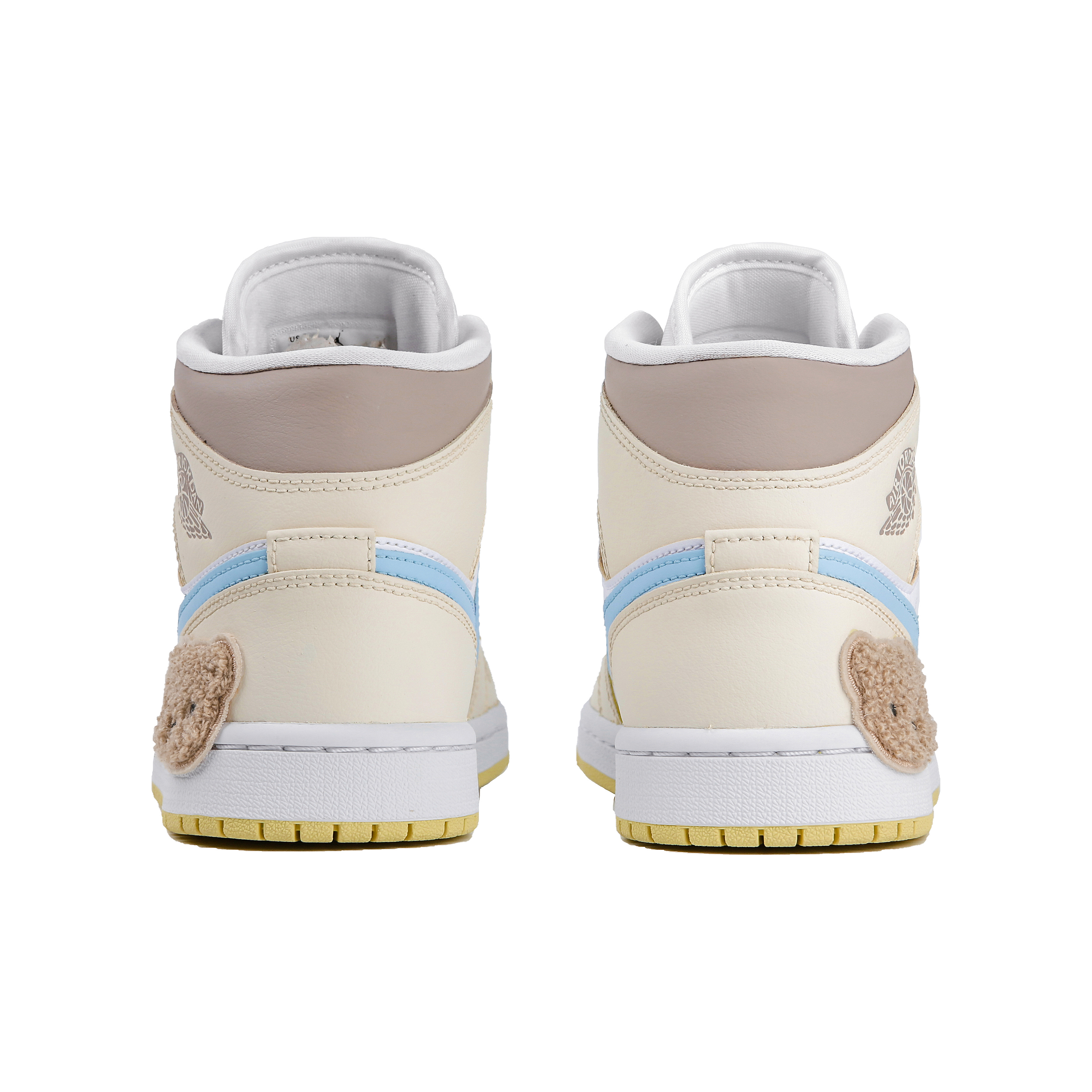 Shop (W) 에어 조던 1 미드 '춤추는 곰 - 화이트 옐로우' (커스텀) BQ6472-701(Team4-女款小熊跳舞)