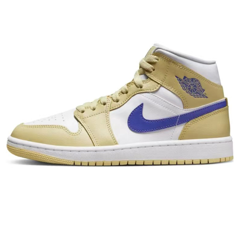 Details for (W) 에어 조던 1 미드 '춤추는 곰 - 화이트 옐로우' (커스텀) BQ6472-701(Team4-女款小熊跳舞)