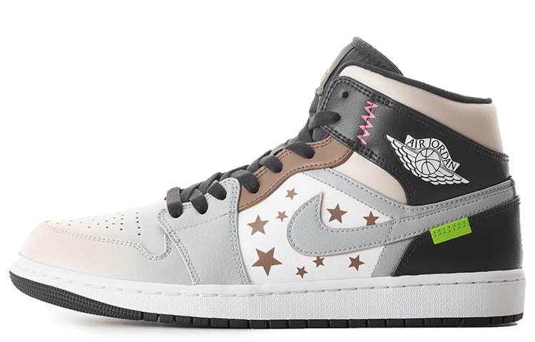 Buy (W) [Kasut Custom] Air Jordan 1 Mid 'Deconstructed Star Mocha Brown' 554725-170(TeamA-AJ1三女满天星摩卡)