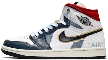 (W) 【カスタムシューズ】(女性用) エアジョーダン1 ミッド「デニム ブラック ホワイト ブルー」 BQ6472-061(TeamE-女款牛仔布黑白蓝) Buy (W) 【カスタムシューズ】(女性用) エアジョーダン1 ミッド「デニム ブラック ホワイト ブルー」 BQ6472-061(TeamE-女款牛仔布黑白蓝)