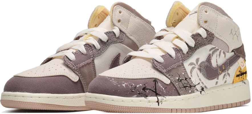 【定製球鞋】Jordan Air Jordan 1 Mid 多巴胺 椰子樹 中筒 復古籃球鞋 女款 紅白黃 Lookbook 【定製球鞋】Jordan Air Jordan 1 Mid 多巴胺 椰子樹 中筒 復古籃球鞋 女款 紅白黃