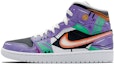 Buy (W) 【カスタムシューズ】(女性) エアジョーダン1 ミッド 'エヴァンゲリオン カスタムパープルイエロー' 554725-129(TeamE-女款-初号机-紫黄)