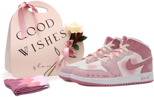 (W) 에어 조던 1 미드 '빛바랜 하트 빈티지 화이트' DQ8423-616(Team拾玖-爱心晕染S-BOX) Buy (W) 에어 조던 1 미드 '빛바랜 하트 빈티지 화이트' DQ8423-616(Team拾玖-爱心晕染S-BOX)