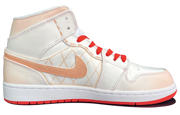 Order (W) 에어 조던 1 미드 '플레임 로즈 그라피티' 커스텀 슈즈 BQ6472-116(TeamD-女款火焰玫瑰手绘喷绘涂鸦)