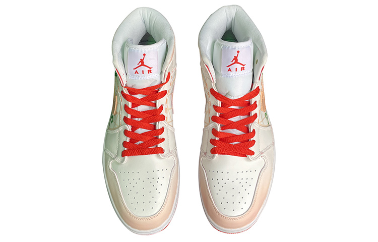 Shop (W) 에어 조던 1 미드 '플레임 로즈 그라피티' 커스텀 슈즈 BQ6472-116(TeamD-女款火焰玫瑰手绘喷绘涂鸦)