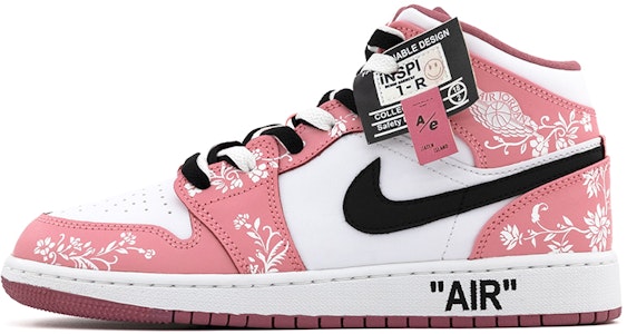 (W) 에어 조던 1 미드 '플로럴 블랙 핑크' (커스텀) DQ8423-616(Team肆-浪漫复古花卉A) Buy (W) 에어 조던 1 미드 '플로럴 블랙 핑크' (커스텀) DQ8423-616(Team肆-浪漫复古花卉A)