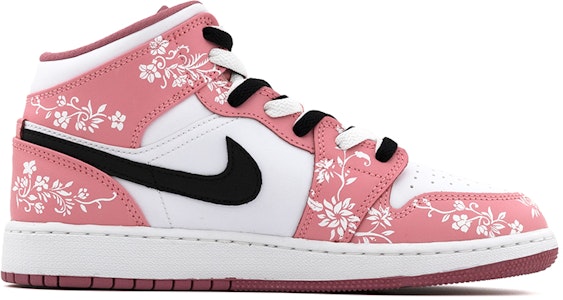 (W) 에어 조던 1 미드 '플로럴 블랙 핑크' (커스텀) DQ8423-616(Team肆-浪漫复古花卉A) Order (W) 에어 조던 1 미드 '플로럴 블랙 핑크' (커스텀) DQ8423-616(Team肆-浪漫复古花卉A)