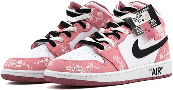 (W) 에어 조던 1 미드 '플로럴 블랙 핑크' (커스텀) DQ8423-616(Team肆-浪漫复古花卉A) Lookbook (W) 에어 조던 1 미드 '플로럴 블랙 핑크' (커스텀) DQ8423-616(Team肆-浪漫复古花卉A)