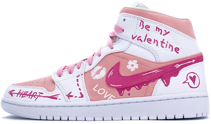 (W) 커스텀 에어 조던 1 미드 '그래피티 핑크' (Custom Air Jordan 1 Mid 'Graffiti Pink') 554725-130(TeamK-女款涂鸦手绘喷涂粉红色) Buy (W) 커스텀 에어 조던 1 미드 '그래피티 핑크' (Custom Air Jordan 1 Mid 'Graffiti Pink') 554725-130(TeamK-女款涂鸦手绘喷涂粉红色)