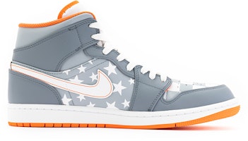 【客製球鞋】Jordan Air Jordan 1 Mid 野鶴製造 鴿子 格紋 五角星 中幫 復古籃球鞋 女款 灰橙 Order 【客製球鞋】Jordan Air Jordan 1 Mid 野鶴製造 鴿子 格紋 五角星 中幫 復古籃球鞋 女款 灰橙