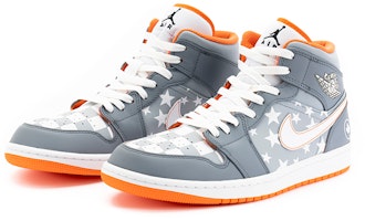 【客製球鞋】Jordan Air Jordan 1 Mid 野鶴製造 鴿子 格紋 五角星 中幫 復古籃球鞋 女款 灰橙 Lookbook 【客製球鞋】Jordan Air Jordan 1 Mid 野鶴製造 鴿子 格紋 五角星 中幫 復古籃球鞋 女款 灰橙