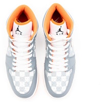 【客製球鞋】Jordan Air Jordan 1 Mid 野鶴製造 鴿子 格紋 五角星 中幫 復古籃球鞋 女款 灰橙 Shop 【客製球鞋】Jordan Air Jordan 1 Mid 野鶴製造 鴿子 格紋 五角星 中幫 復古籃球鞋 女款 灰橙