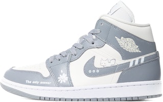 【訂製球鞋】Jordan Air Jordan 1 夢幻萌狐 小眾高級 潮流 小dior2.0 耐磨 中幫 復古籃球鞋 女款 灰白 Buy 【訂製球鞋】Jordan Air Jordan 1 夢幻萌狐 小眾高級 潮流 小dior2.0 耐磨 中幫 復古籃球鞋 女款 灰白