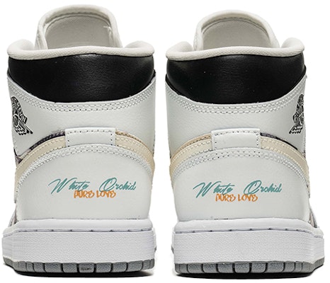 【定製球鞋】 Jordan Air Jordan 1 Mid 野鶴製造 花語系列 小雛菊限定 禮盒 中幫 復古籃球鞋 女款 灰白 Shop 【定製球鞋】 Jordan Air Jordan 1 Mid 野鶴製造 花語系列 小雛菊限定 禮盒 中幫 復古籃球鞋 女款 灰白