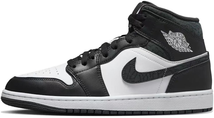 【訂製球鞋】Jordan Air Jordan 1 Mid 合成革人造革 幽靈萬聖節 噴繪手繪 秋季主題訂製 減震支撐 中幫 復古籃球鞋 女款 黑白灰 5