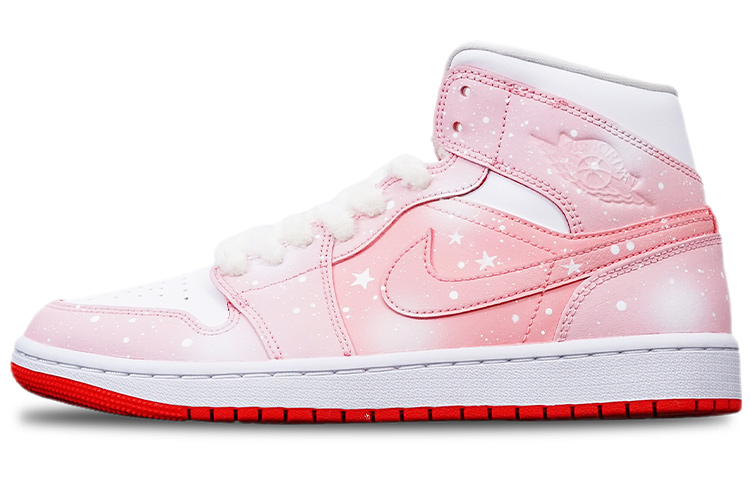 Buy (W) [定制鞋款] Air Jordan 1 Mid '哈瓦那红色降雪 - 圣诞节' BQ6472-116(TeamT-圣诞哈瓦那融雪S-BOX)