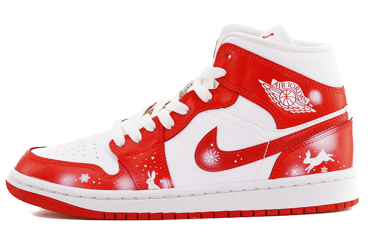 Buy (W) [Kasut Custom] Air Jordan 1 Mid 'Havana Merah - Tahun Arnab' BQ6472-116(Team10-流星兔几）