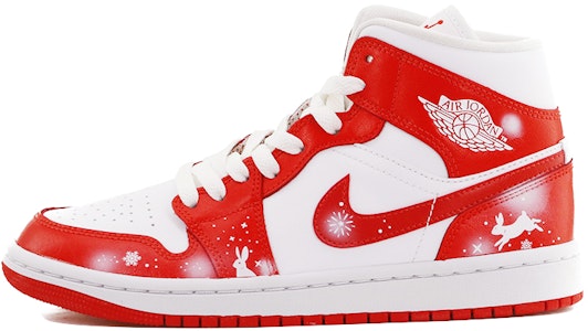 【訂製球鞋】 Jordan Air Jordan 1 新中式 潮流兔年 踏雪尋兔 中幫 復古籃球鞋 女款 哈瓦納紅 Buy 【訂製球鞋】 Jordan Air Jordan 1 新中式 潮流兔年 踏雪尋兔 中幫 復古籃球鞋 女款 哈瓦納紅