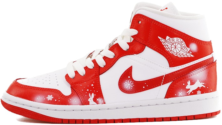 【訂製球鞋】 Jordan Air Jordan 1 新中式 潮流兔年 踏雪尋兔 中幫 復古籃球鞋 女款 哈瓦納紅 Buy 【訂製球鞋】 Jordan Air Jordan 1 新中式 潮流兔年 踏雪尋兔 中幫 復古籃球鞋 女款 哈瓦納紅