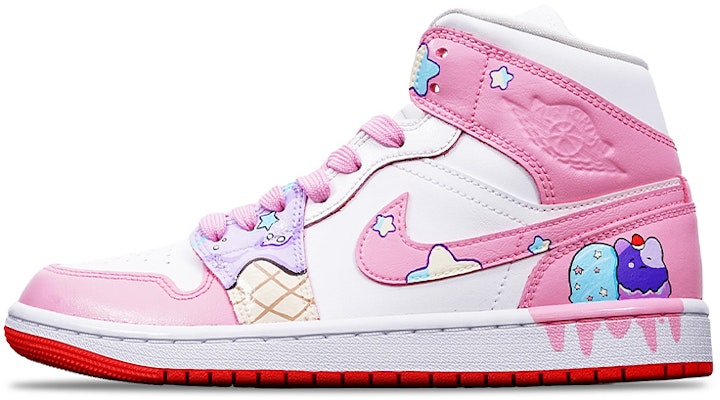 (W) 에어 조던 1 미드 '하바나 레드 아이스크림' (커스텀) BQ6472-116(TeamT-冰淇淋粉白S-BOX) Buy (W) 에어 조던 1 미드 '하바나 레드 아이스크림' (커스텀) BQ6472-116(TeamT-冰淇淋粉白S-BOX)