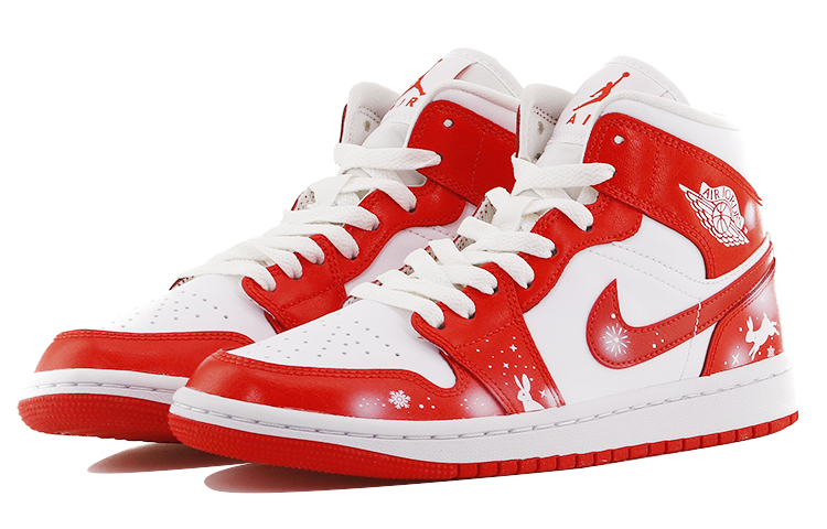 Lookbook (W) [Kasut Custom] Air Jordan 1 Mid 'Havana Merah - Tahun Arnab' BQ6472-116(Team10-流星兔几）