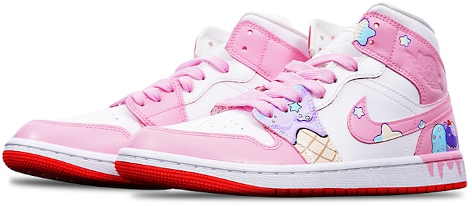 (W) 에어 조던 1 미드 '하바나 레드 아이스크림' (커스텀) BQ6472-116(TeamT-冰淇淋粉白S-BOX) Lookbook (W) 에어 조던 1 미드 '하바나 레드 아이스크림' (커스텀) BQ6472-116(TeamT-冰淇淋粉白S-BOX)