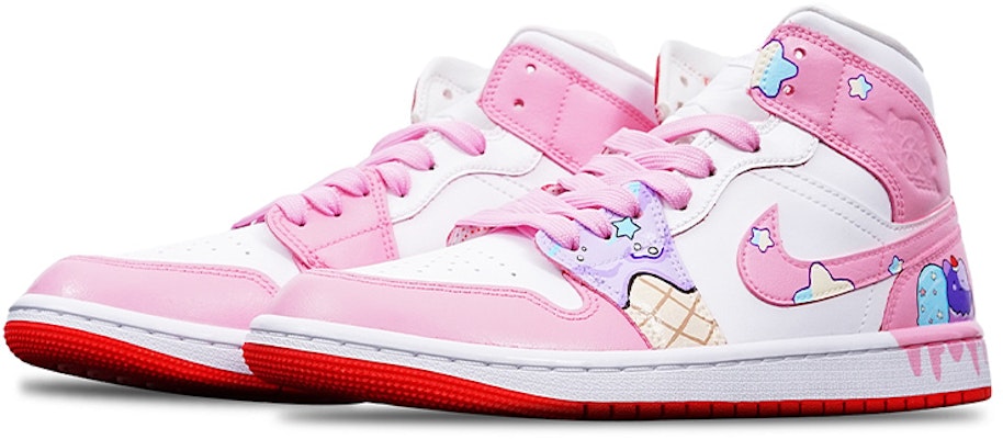 (W) カスタムAJ1ミッド "ハバナレッドアイス" BQ6472-116(TeamT-冰淇淋粉白S-BOX) Lookbook (W) カスタムAJ1ミッド "ハバナレッドアイス" BQ6472-116(TeamT-冰淇淋粉白S-BOX)