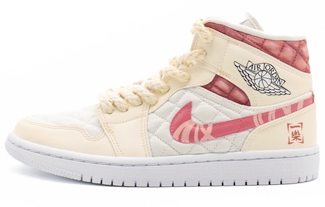 【定制球鞋】Jordan Air Jordan 1 Mid「絎縫白」動畫美食主題 一樂拉麵 噴繪手繪做舊 中幫 復古籃球鞋 女款 米白紅 Buy 【定制球鞋】Jordan Air Jordan 1 Mid「絎縫白」動畫美食主題 一樂拉麵 噴繪手繪做舊 中幫 復古籃球鞋 女款 米白紅