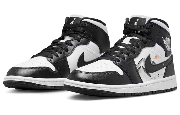 [Custom Shoes] (W) Jordan 1 Mid 'Ink Painting Panda' 圖 3