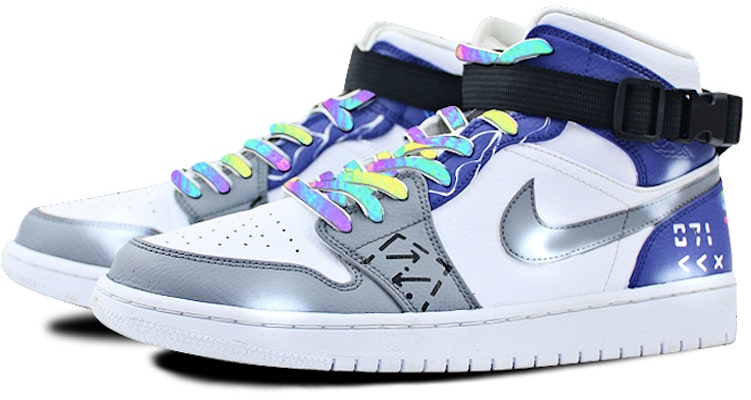 (W) 【定制鞋款】Air Jordan 1 Mid“星际代码” 554725-126-(Team叁-女款手绘喷绘蓝灰) Lookbook (W) 【定制鞋款】Air Jordan 1 Mid“星际代码” 554725-126-(Team叁-女款手绘喷绘蓝灰)
