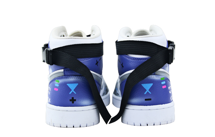 Shop (W) 【定制鞋款】Air Jordan 1 Mid“星际代码” 554725-126-(Team叁-女款手绘喷绘蓝灰)