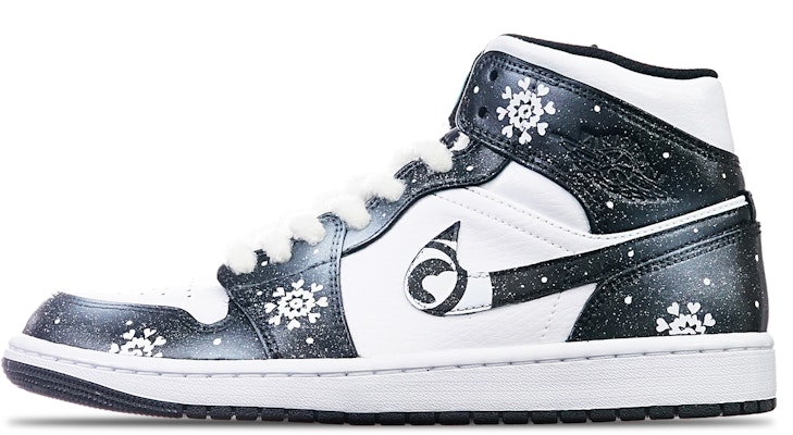 【定制球鞋】Jordan Air Jordan 1 Mid "Island Green" 心形雪花 情人節主題 中幫 復古籃球鞋 女款 黑白 Buy 【定制球鞋】Jordan Air Jordan 1 Mid "Island Green" 心形雪花 情人節主題 中幫 復古籃球鞋 女款 黑白