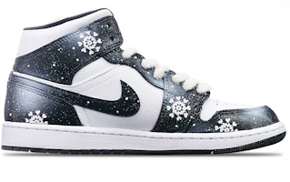 【定制球鞋】Jordan Air Jordan 1 Mid "Island Green" 心形雪花 情人節主題 中幫 復古籃球鞋 女款 黑白 Order 【定制球鞋】Jordan Air Jordan 1 Mid "Island Green" 心形雪花 情人節主題 中幫 復古籃球鞋 女款 黑白