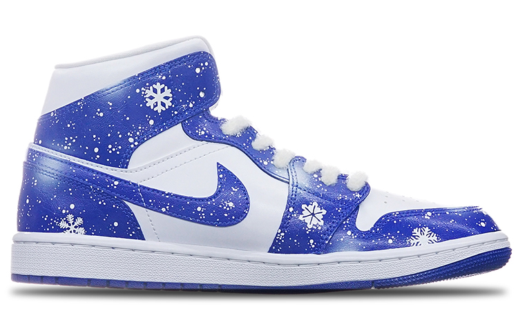 Lookbook (W) [Sepatu Kustom] Air Jordan 1 Mid 'Kentucky Frozen' BQ6472-104(TeamT-圣诞主题白蓝S-BOX)