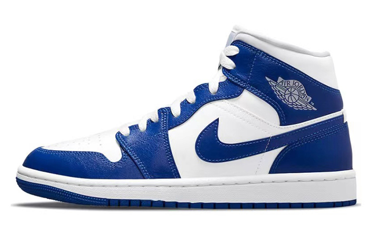 Details for (W) [Sepatu Kustom] Air Jordan 1 Mid 'Kentucky Frozen' BQ6472-104(TeamT-圣诞主题白蓝S-BOX)