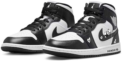 (W) 【カスタムシューズ】(女性用) エアジョーダン1ミッド 'レイジーパンダ' DV0991-101(Team56-慵懒大熊猫) Lookbook (W) 【カスタムシューズ】(女性用) エアジョーダン1ミッド 'レイジーパンダ' DV0991-101(Team56-慵懒大熊猫)