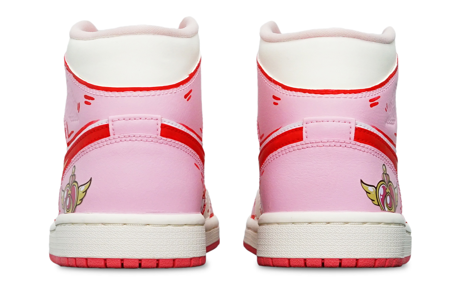 Lookbook (W) [Kasut Custom] Air Jordan 1 Mid 'Sayap Cinta' BQ6472-186(TeamT-金色心形翅膀S-BOX)