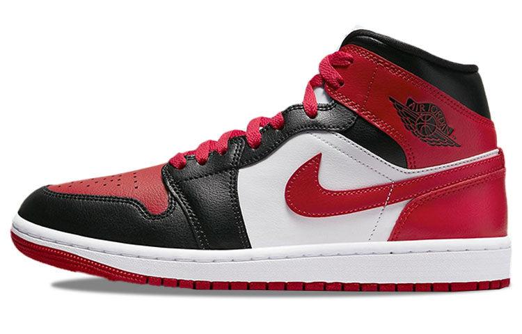 Sizing (W) [Kasut Custom] Air Jordan 1 Mid 'Lucky Rabbit - Hitam Putih Merah' BQ6472-079(Team10-卯兔迎春QD)