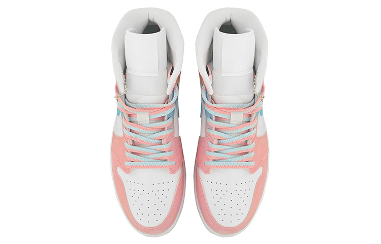 Shop (W) エアジョーダン1 Mid マカロンカスタム (520) 554725-129(TeamE-马卡龙-蓝粉-喷绘)