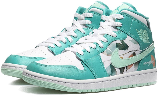 (W) 【カスタムシューズ】 (女性用) エアジョーダン 1 ミッド「マリングリーン」 DV2229-300(Team10-一叶知秋女薄荷绿QD) Lookbook (W) 【カスタムシューズ】 (女性用) エアジョーダン 1 ミッド「マリングリーン」 DV2229-300(Team10-一叶知秋女薄荷绿QD)