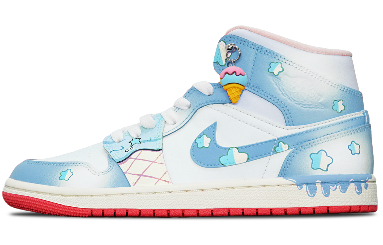 Buy (W) [定制款] Air Jordan 1 Mid '薄荷冰淇淋520' BQ6472-186(TeamT-冰淇淋蓝白S-BOX)