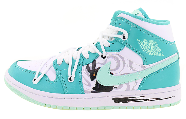 Buy (W) [Sepatu Eksklusif] Air Jordan 1 Mid 'Mint Soul Rabbit' DV2229-300(Team10-水墨魂兔)