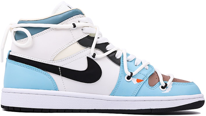 【訂製球鞋】Jordan Air Jordan 1 Mid 怪獸心跳 改色 解構 手繪 撞色 塗鴉 中幫 復古籃球鞋 女款 藍白棕 Lookbook 【訂製球鞋】Jordan Air Jordan 1 Mid 怪獸心跳 改色 解構 手繪 撞色 塗鴉 中幫 復古籃球鞋 女款 藍白棕