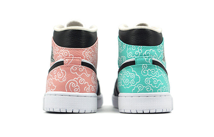 Shop (W) [定制鞋款] Air Jordan 1 Mid '南京鸳鸯云锦' 554725-130(Team-R-女款喷涂手绘南京)