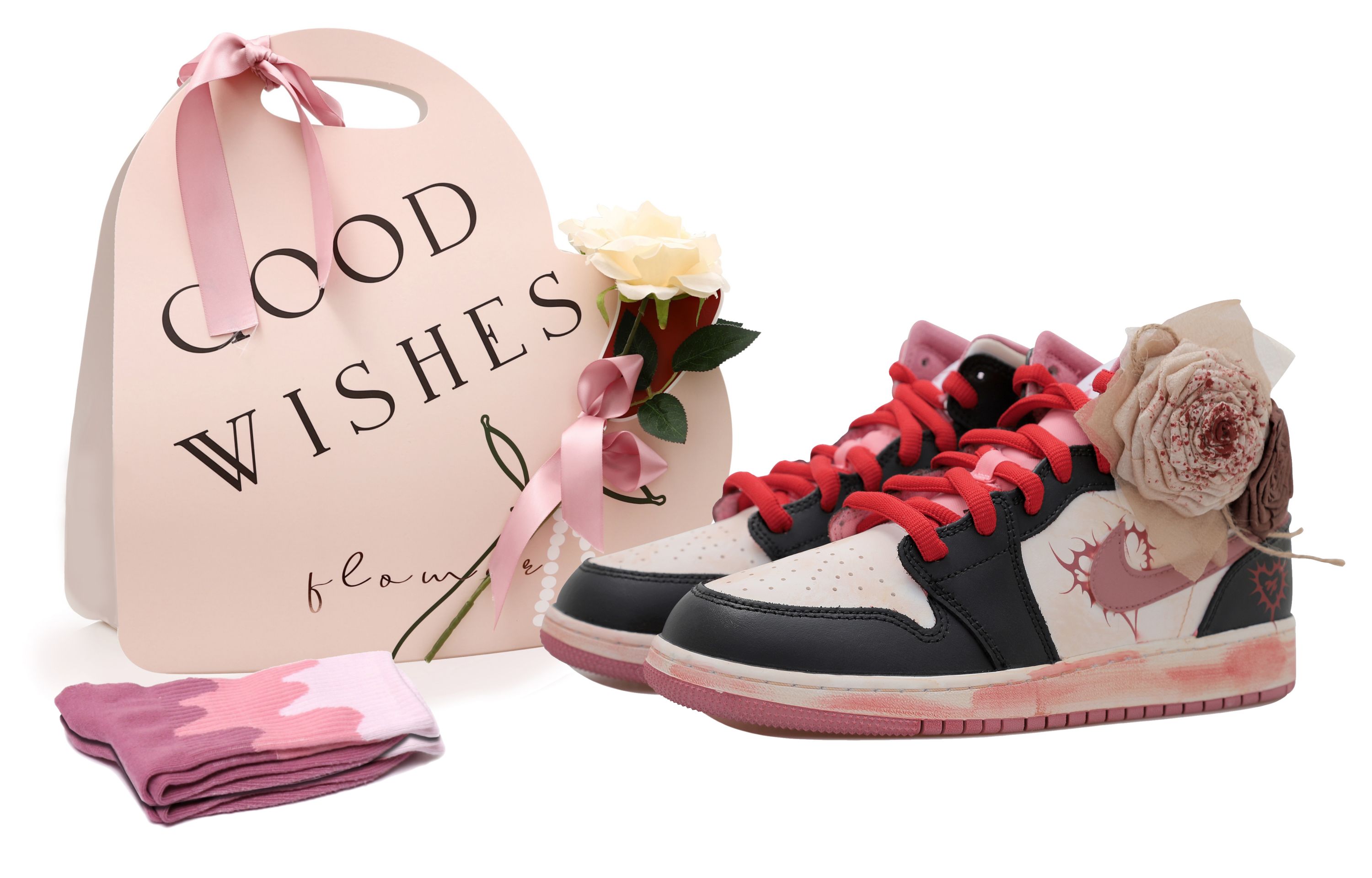 Buy (W) Zapatillas Personalizadas Air Jordan 1 Mid "OKHR Rosa Gótica" DQ8423-616-485017