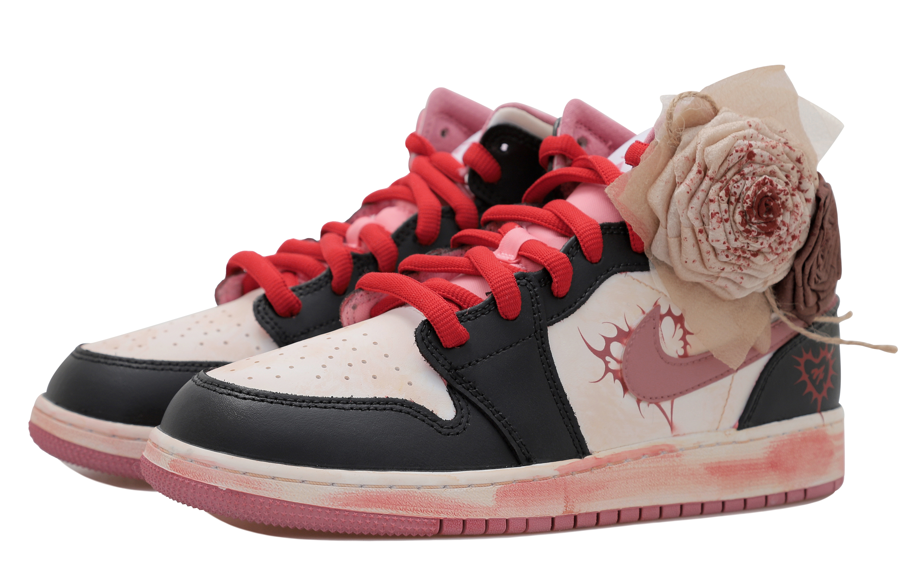 [Custom Shoes] (W) Jordan 1 Mid 'OKHR Rose Graffiti Distressed Gothic' 圖 4
