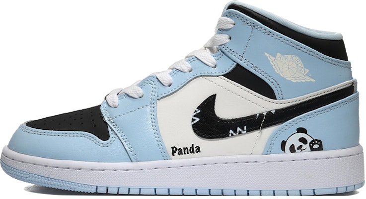【定製球鞋】Jordan Air Jordan 1 Mid 可愛熊貓 中式萌寵 經典百搭 中幫 復古籃球鞋 女款 白藍色 Buy 【定製球鞋】Jordan Air Jordan 1 Mid 可愛熊貓 中式萌寵 經典百搭 中幫 復古籃球鞋 女款 白藍色