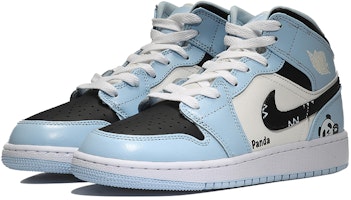 (W) カスタムAJ1ミッド"パンダ-白青" 555112-401(Team10-可爱熊猫QD) Lookbook (W) カスタムAJ1ミッド"パンダ-白青" 555112-401(Team10-可爱熊猫QD)