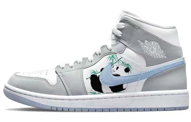 Buy (W) [Zapatillas Personalizadas] Air Jordan 1 Mid 'Panda' BQ6472-105(Team56-抱竹熊猫)